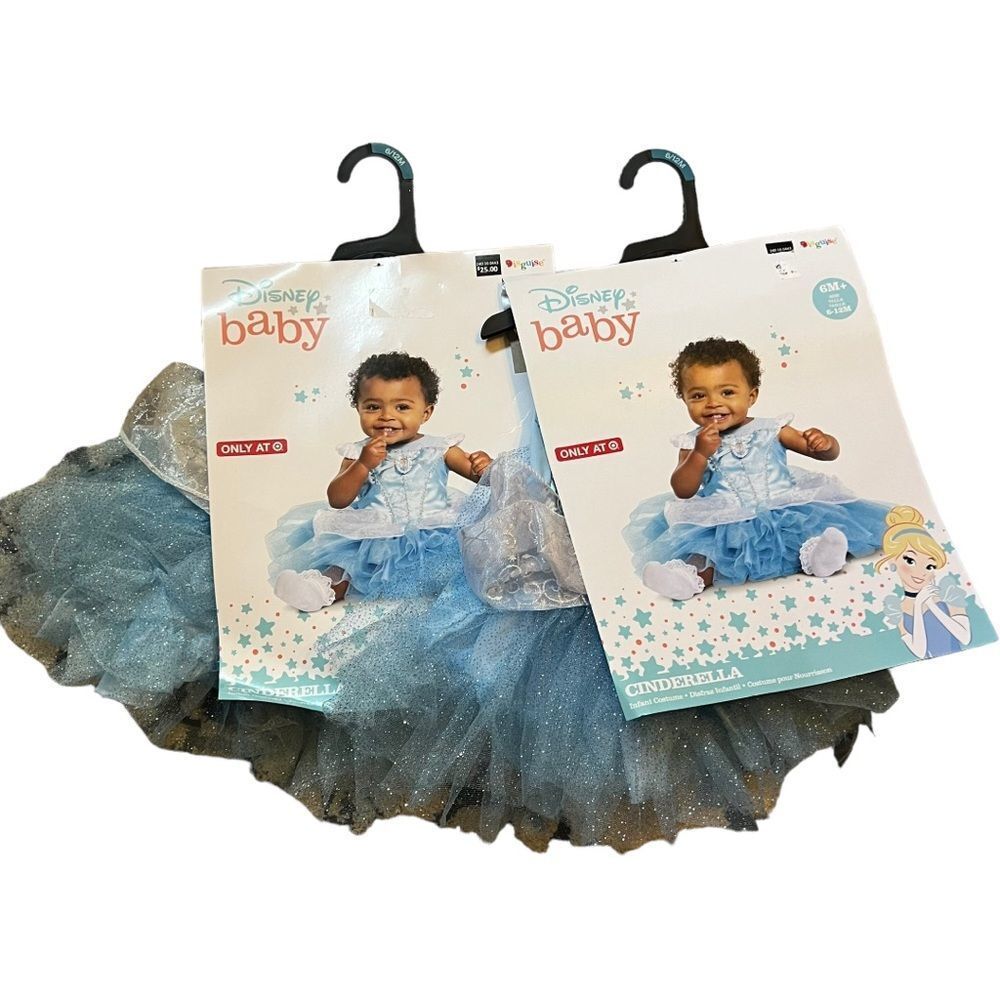 (2) TWIN Disney Baby Cinderella Costumes Sz 6mo+ baby princess dresses NWT🏷 - Picture 2 of 16